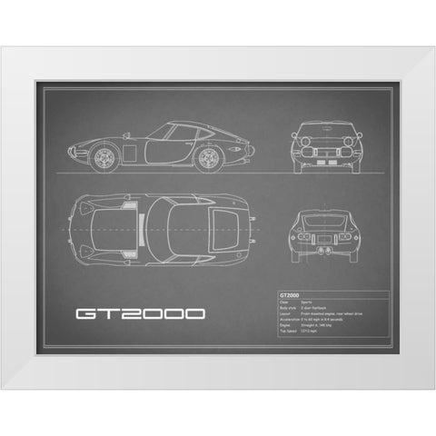 Toyota GT2000-Grey White Modern Wood Framed Art Print by Rogan, Mark