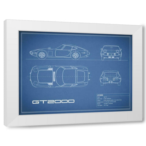 Toyota GT2000-Blue White Modern Wood Framed Art Print by Rogan, Mark
