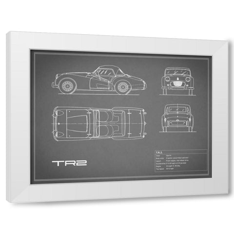 Triumph TR2-Grey White Modern Wood Framed Art Print by Rogan, Mark