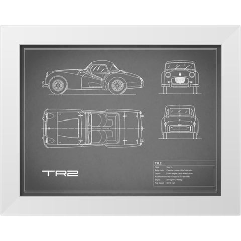 Triumph TR2-Grey White Modern Wood Framed Art Print by Rogan, Mark
