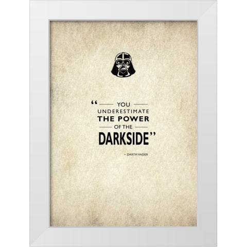 Darth Vader White Modern Wood Framed Art Print by Rogan, Mark