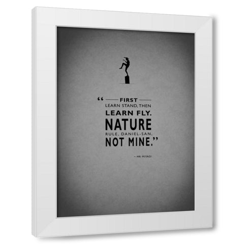 Mr Miyagi White Modern Wood Framed Art Print by Rogan, Mark