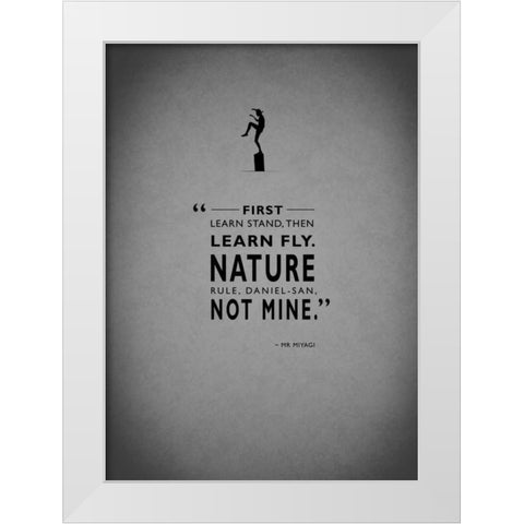 Mr Miyagi White Modern Wood Framed Art Print by Rogan, Mark