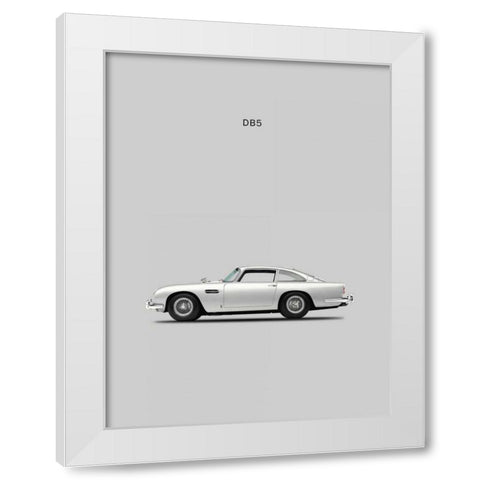 Aston DB5 1965 White Modern Wood Framed Art Print by Rogan, Mark