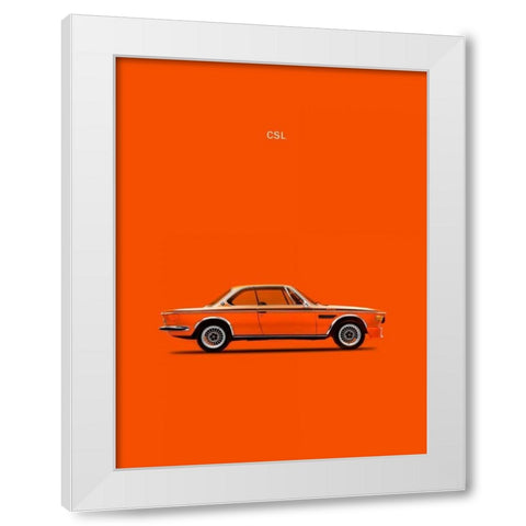 BMW CLS 1972 White Modern Wood Framed Art Print by Rogan, Mark