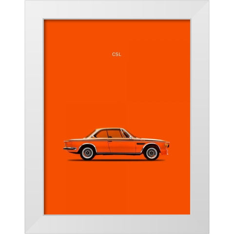 BMW CLS 1972 White Modern Wood Framed Art Print by Rogan, Mark