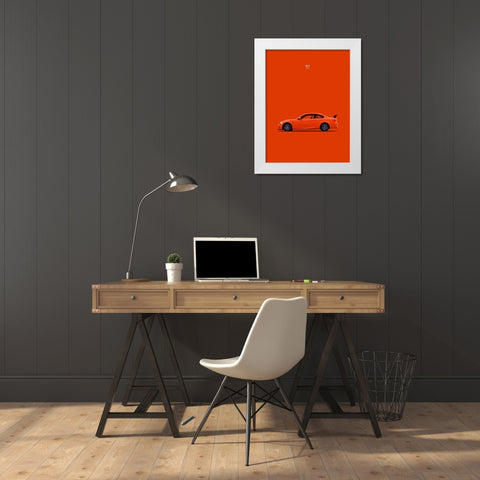 BMW M3 GTS Orange White Modern Wood Framed Art Print by Rogan, Mark
