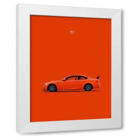 BMW M3 GTS Orange White Modern Wood Framed Art Print by Rogan, Mark