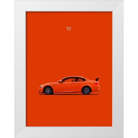 BMW M3 GTS Orange White Modern Wood Framed Art Print by Rogan, Mark