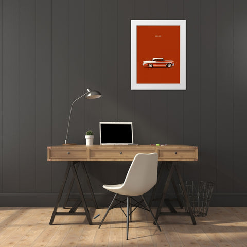 Chev Belair 56 White Modern Wood Framed Art Print by Rogan, Mark