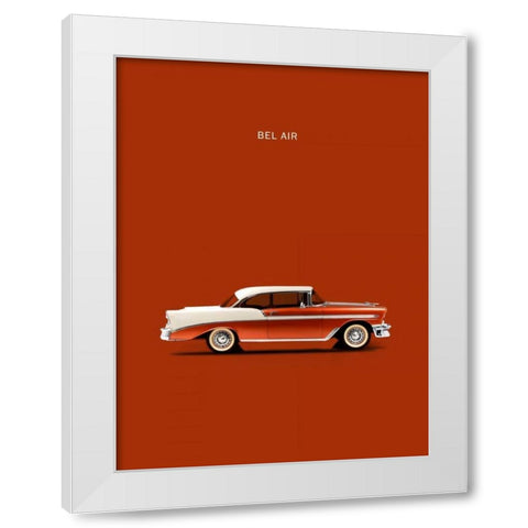 Chev Belair 56 White Modern Wood Framed Art Print by Rogan, Mark