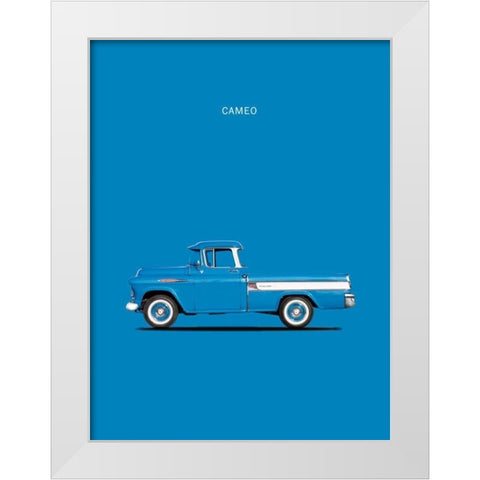 Chevrolet Cameo Pickup 1957 Bl White Modern Wood Framed Art Print by Rogan, Mark