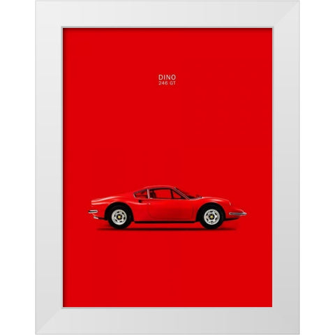 Ferrari Dino 246GT 69 Red White Modern Wood Framed Art Print by Rogan, Mark