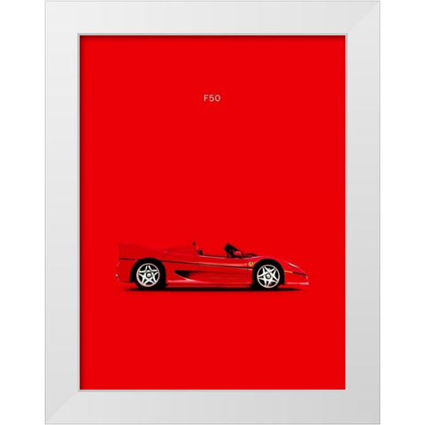 Ferrari F50 White Modern Wood Framed Art Print by Rogan, Mark