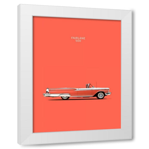 Ford Fairlane 500 1959 White Modern Wood Framed Art Print by Rogan, Mark