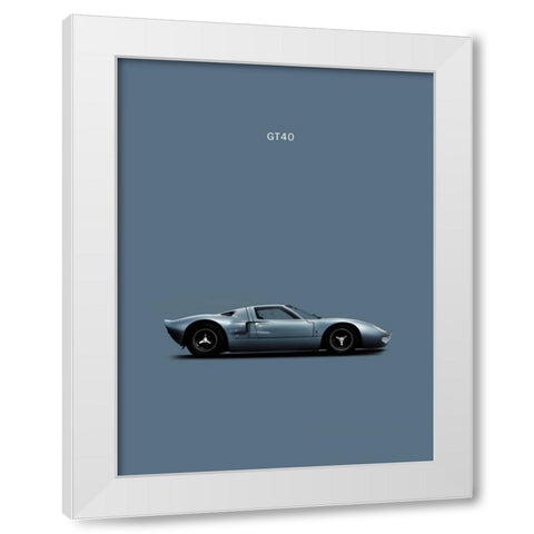 Ford GT40 White Modern Wood Framed Art Print by Rogan, Mark