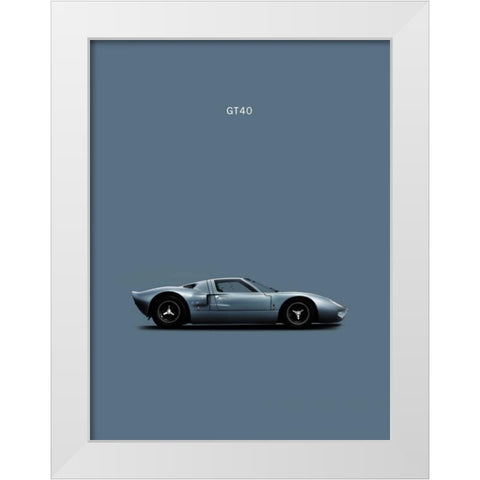 Ford GT40 White Modern Wood Framed Art Print by Rogan, Mark