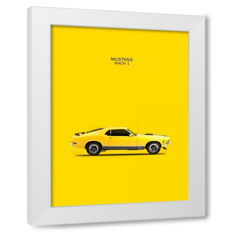 Ford Mustang Mach1 1970 White Modern Wood Framed Art Print by Rogan, Mark