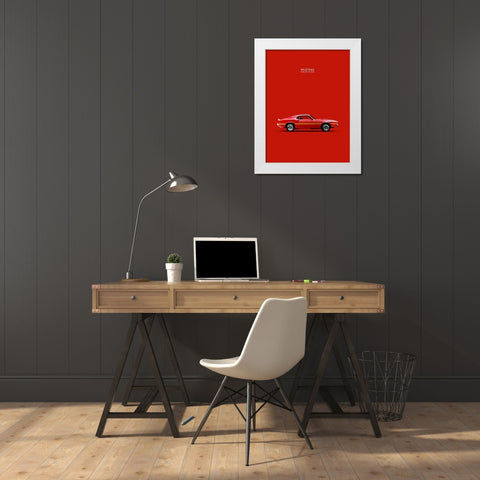 Ford Mustang Shelby GT350 1969 White Modern Wood Framed Art Print by Rogan, Mark
