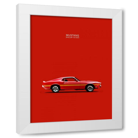 Ford Mustang Shelby GT350 1969 White Modern Wood Framed Art Print by Rogan, Mark
