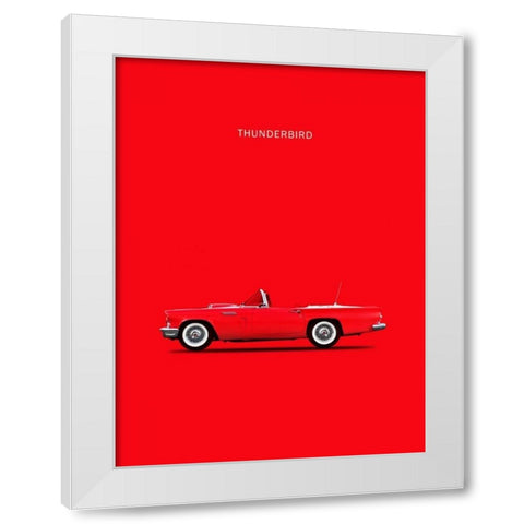 Ford Thunderbird 1957 White Modern Wood Framed Art Print by Rogan, Mark