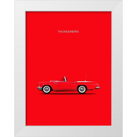 Ford Thunderbird 1957 White Modern Wood Framed Art Print by Rogan, Mark
