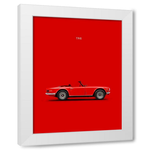 Triumph TR6 Red White Modern Wood Framed Art Print by Rogan, Mark