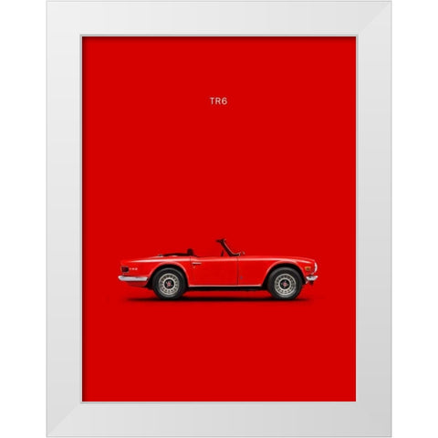 Triumph TR6 Red White Modern Wood Framed Art Print by Rogan, Mark