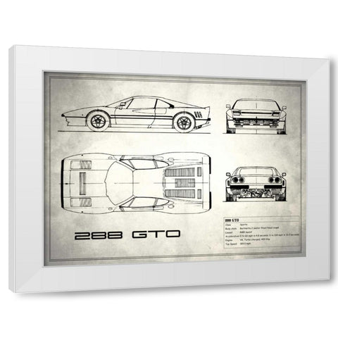 Ferrari 288-GTO White White Modern Wood Framed Art Print by Rogan, Mark