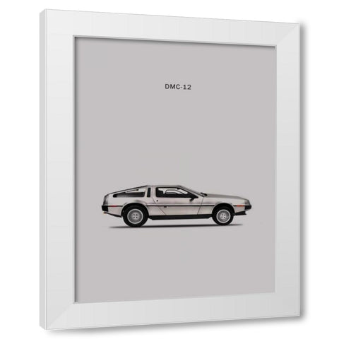 DeLorean DMC-12 1981 White Modern Wood Framed Art Print by Rogan, Mark