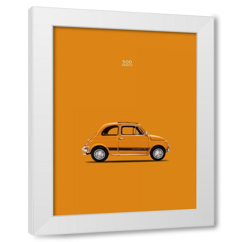 Fiat 500 Abarth 1969 White Modern Wood Framed Art Print by Rogan, Mark