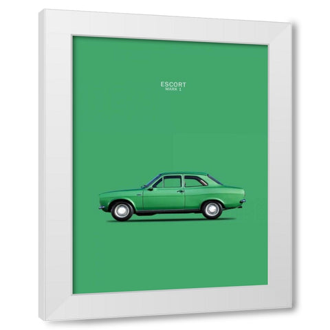 Ford Escort Mk1 TwinCam 1968 White Modern Wood Framed Art Print by Rogan, Mark