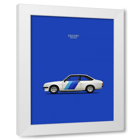 Ford Escort RS2000 1978 White Modern Wood Framed Art Print by Rogan, Mark