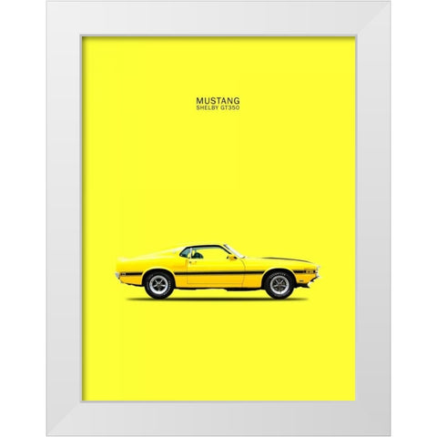 Mustang Shelby GT350 69 Yellow White Modern Wood Framed Art Print by Rogan, Mark