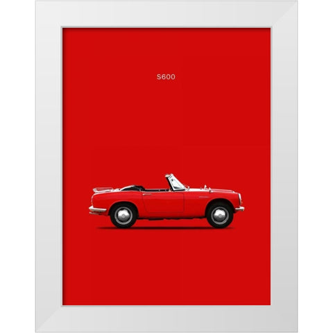 Honda S600 1966 White Modern Wood Framed Art Print by Rogan, Mark