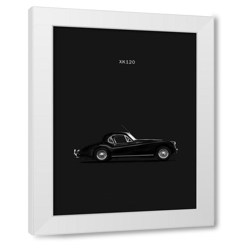 Jaguar XK120 Coupe 1952 White Modern Wood Framed Art Print by Rogan, Mark