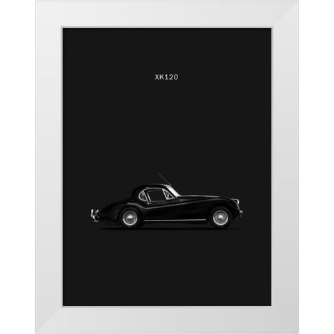 Jaguar XK120 Coupe 1952 White Modern Wood Framed Art Print by Rogan, Mark