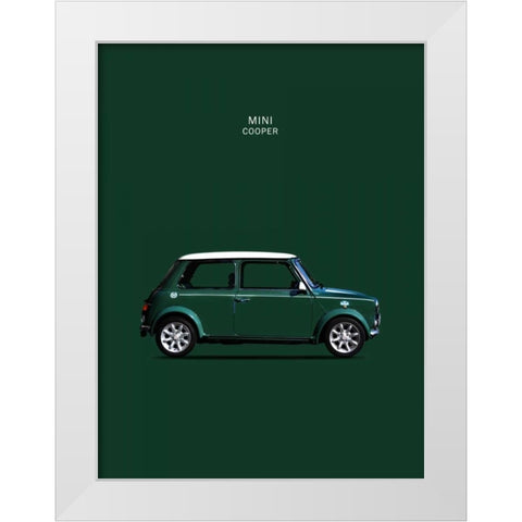 Mini Cooper 1999 White Modern Wood Framed Art Print by Rogan, Mark