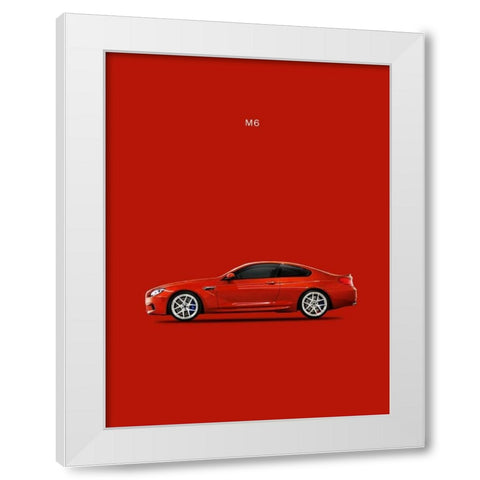 BMW M6 White Modern Wood Framed Art Print by Rogan, Mark