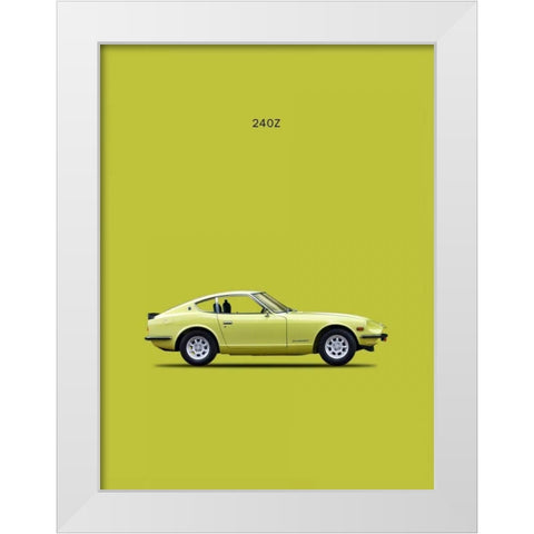 Datsun 240Z 1969 White Modern Wood Framed Art Print by Rogan, Mark