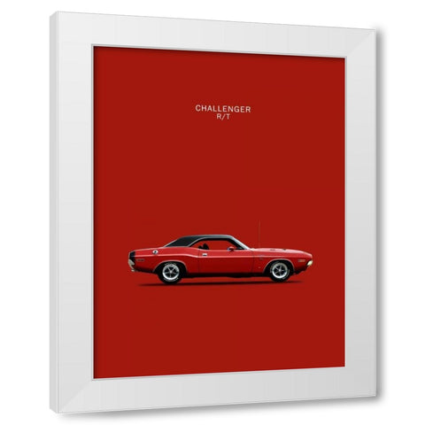 Dodge Challenger R-T 1970 White Modern Wood Framed Art Print by Rogan, Mark