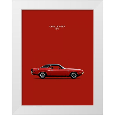 Dodge Challenger R-T 1970 White Modern Wood Framed Art Print by Rogan, Mark