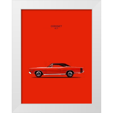 Dodge Coronet RT426 Hemi 1968 White Modern Wood Framed Art Print by Rogan, Mark