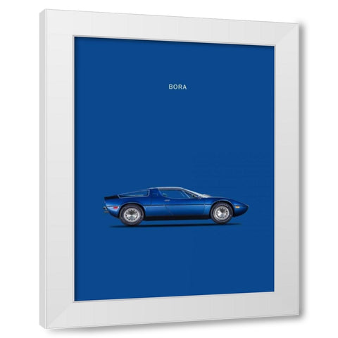 Maserati Bora 1973 White Modern Wood Framed Art Print by Rogan, Mark