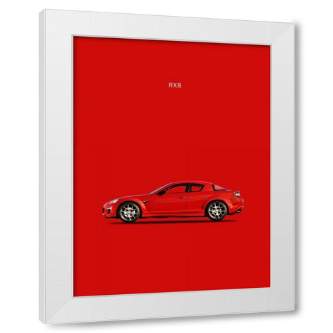 Mazda RX8 White Modern Wood Framed Art Print by Rogan, Mark