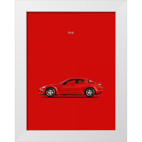 Mazda RX8 White Modern Wood Framed Art Print by Rogan, Mark