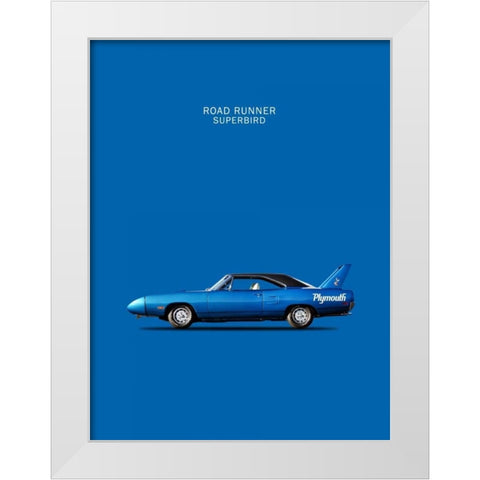 Road-Runner Superbird 1970 White Modern Wood Framed Art Print by Rogan, Mark