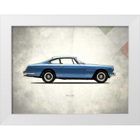 Ferrari 250GTE 1962 White Modern Wood Framed Art Print by Rogan, Mark
