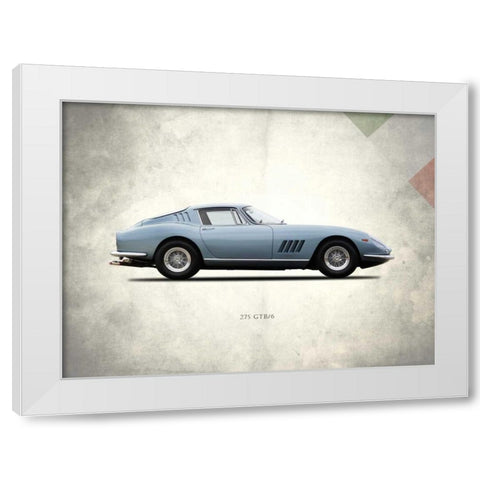 Ferrari 275 GTB-6C 1966 White Modern Wood Framed Art Print by Rogan, Mark