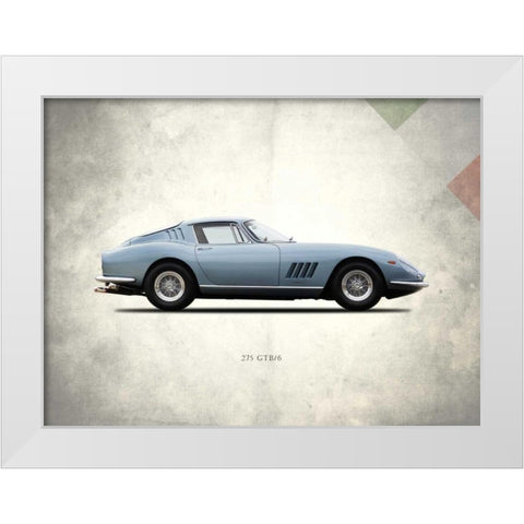 Ferrari 275 GTB-6C 1966 White Modern Wood Framed Art Print by Rogan, Mark